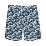 The Great Kanagawa Wave Pattern Print Men's Sports Shorts