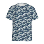 The Great Kanagawa Wave Pattern Print Men's Sports T-Shirt