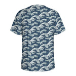 The Great Kanagawa Wave Pattern Print Men's Sports T-Shirt