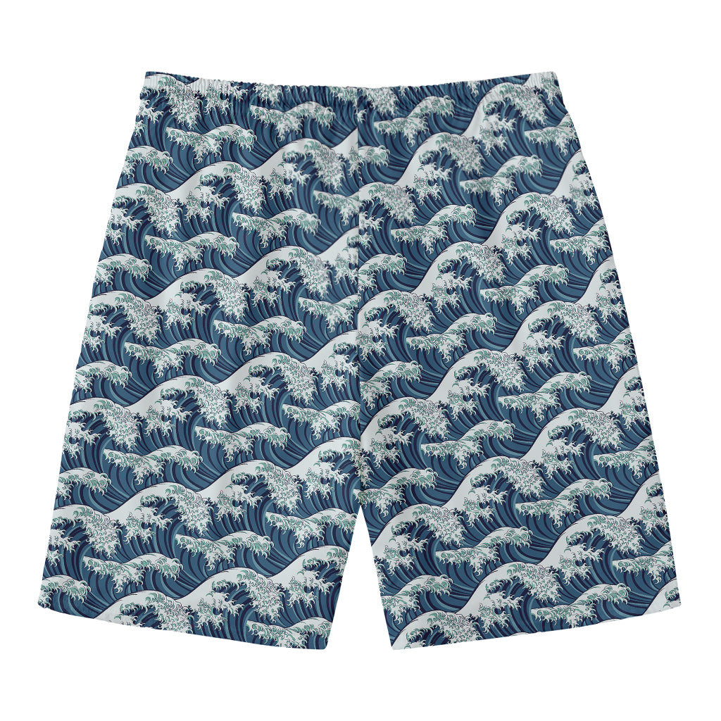 The Great Kanagawa Wave Pattern Print Men's Swim Trunks