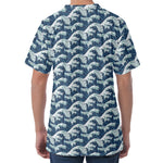The Great Kanagawa Wave Pattern Print Men's Velvet T-Shirt