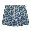 The Great Kanagawa Wave Pattern Print Mesh Shorts