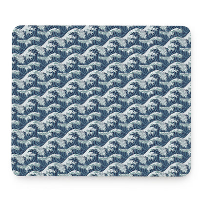 The Great Kanagawa Wave Pattern Print Mouse Pad