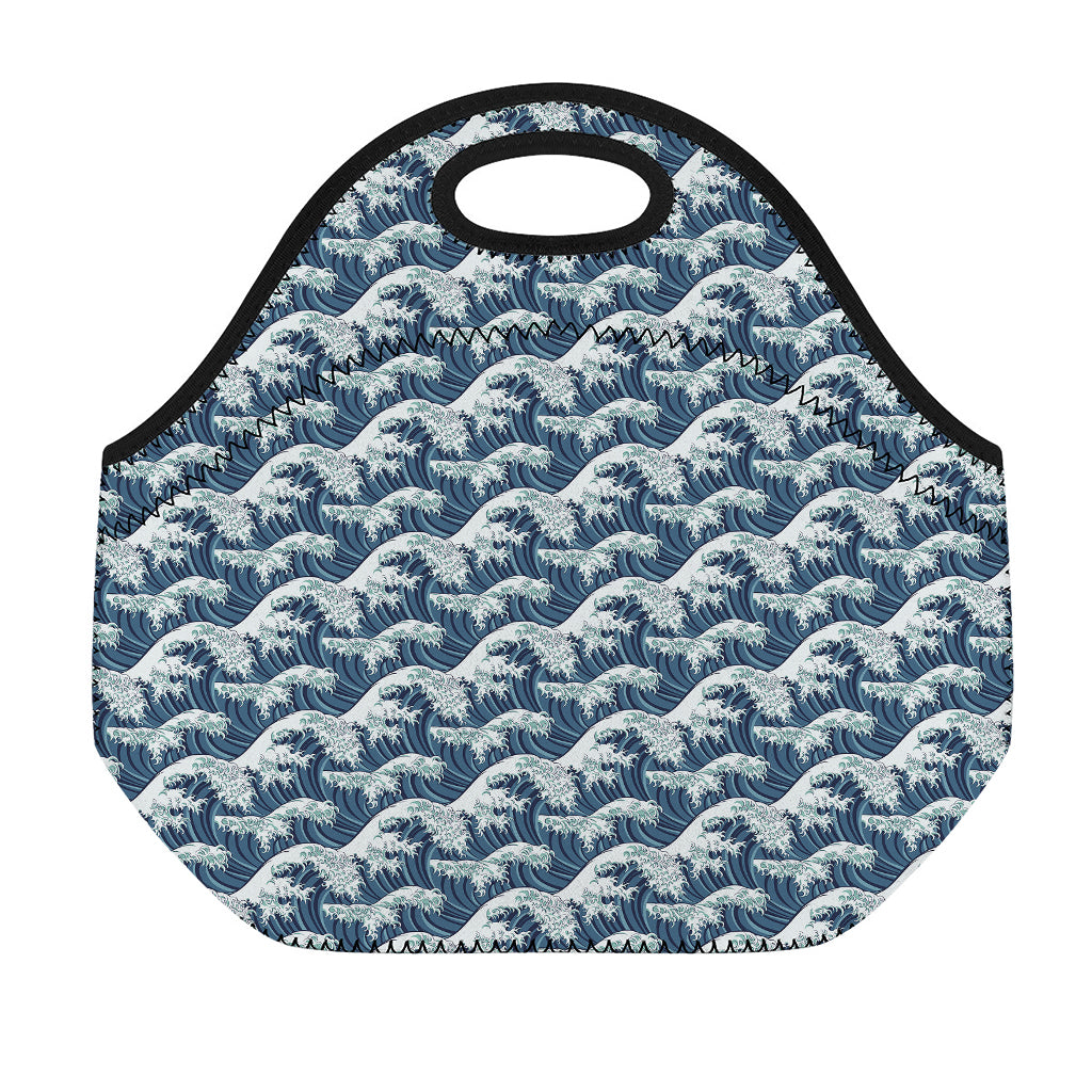 The Great Kanagawa Wave Pattern Print Neoprene Lunch Bag