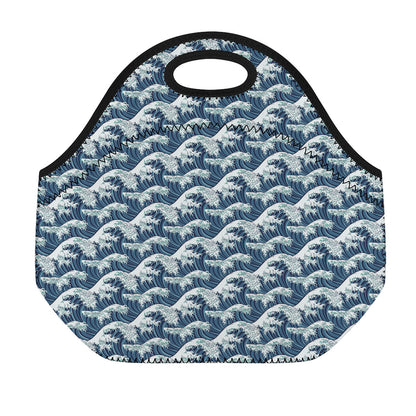 The Great Kanagawa Wave Pattern Print Neoprene Lunch Bag