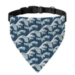The Great Kanagawa Wave Pattern Print Over The Collar Dog Bandana