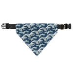 The Great Kanagawa Wave Pattern Print Over The Collar Dog Bandana