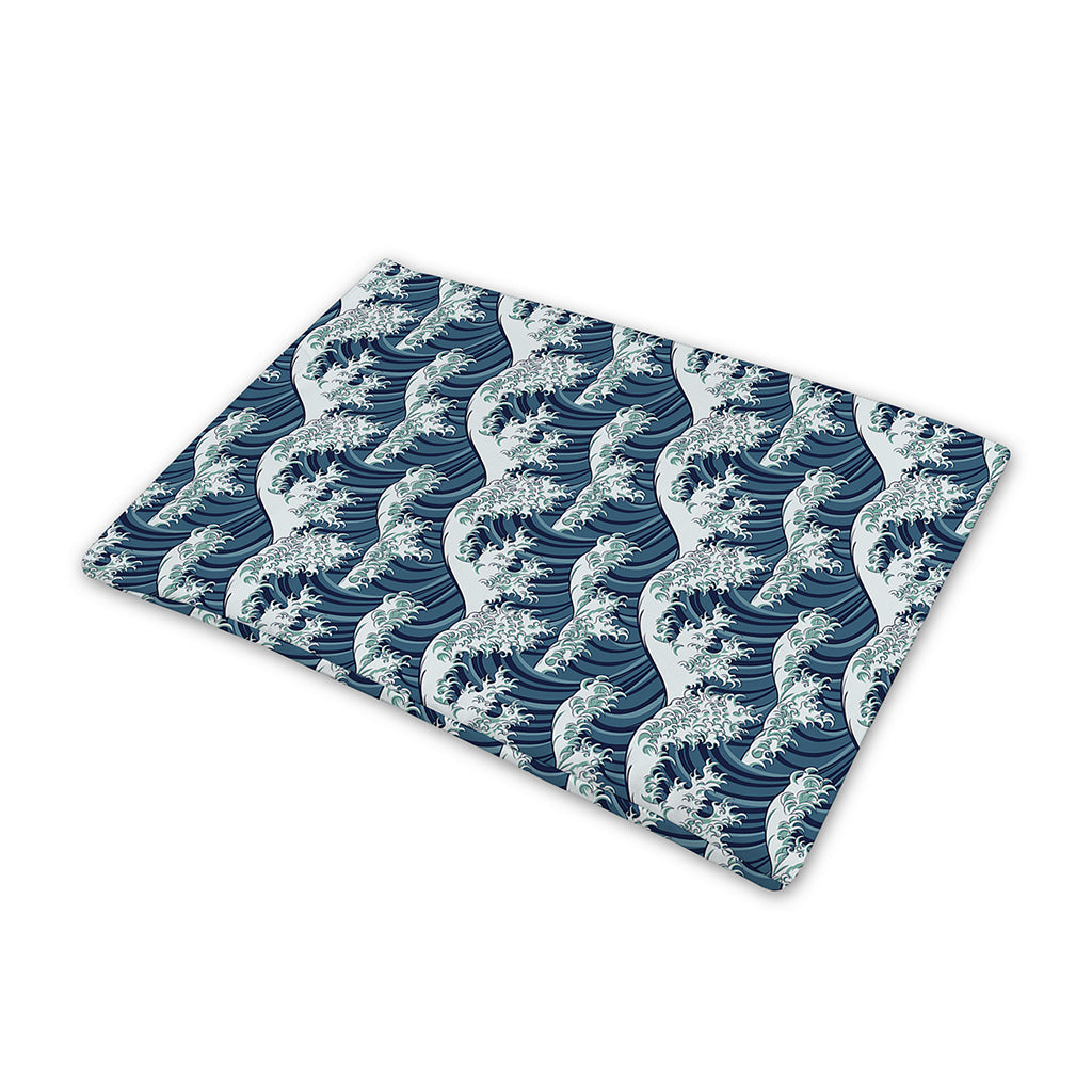 The Great Kanagawa Wave Pattern Print Pet Cooling Mat Cover