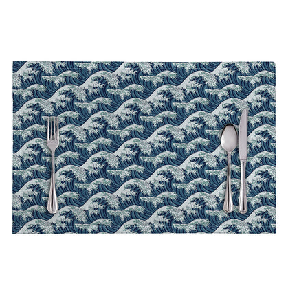 The Great Kanagawa Wave Pattern Print Placemat