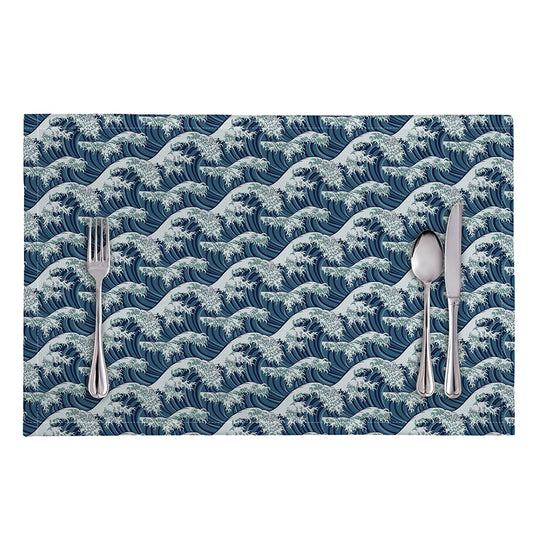 The Great Kanagawa Wave Pattern Print Placemat