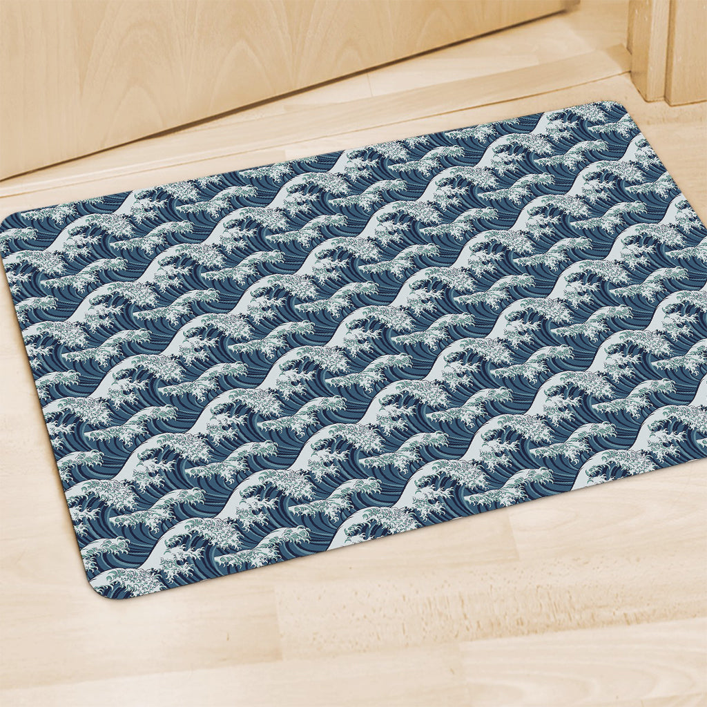 The Great Kanagawa Wave Pattern Print Polyester Doormat