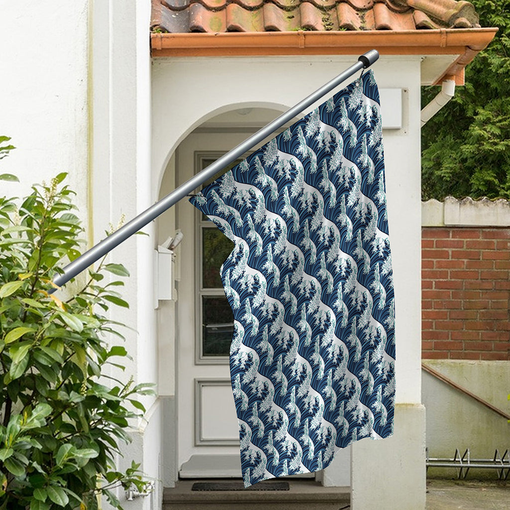 The Great Kanagawa Wave Pattern Print Polyester Flag