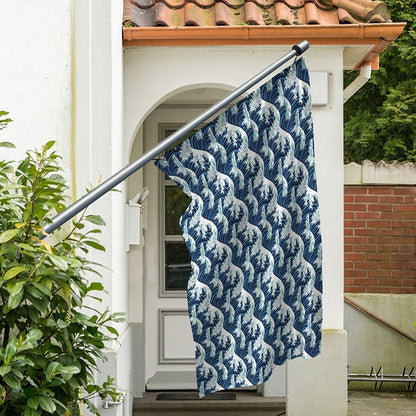 The Great Kanagawa Wave Pattern Print Polyester Flag