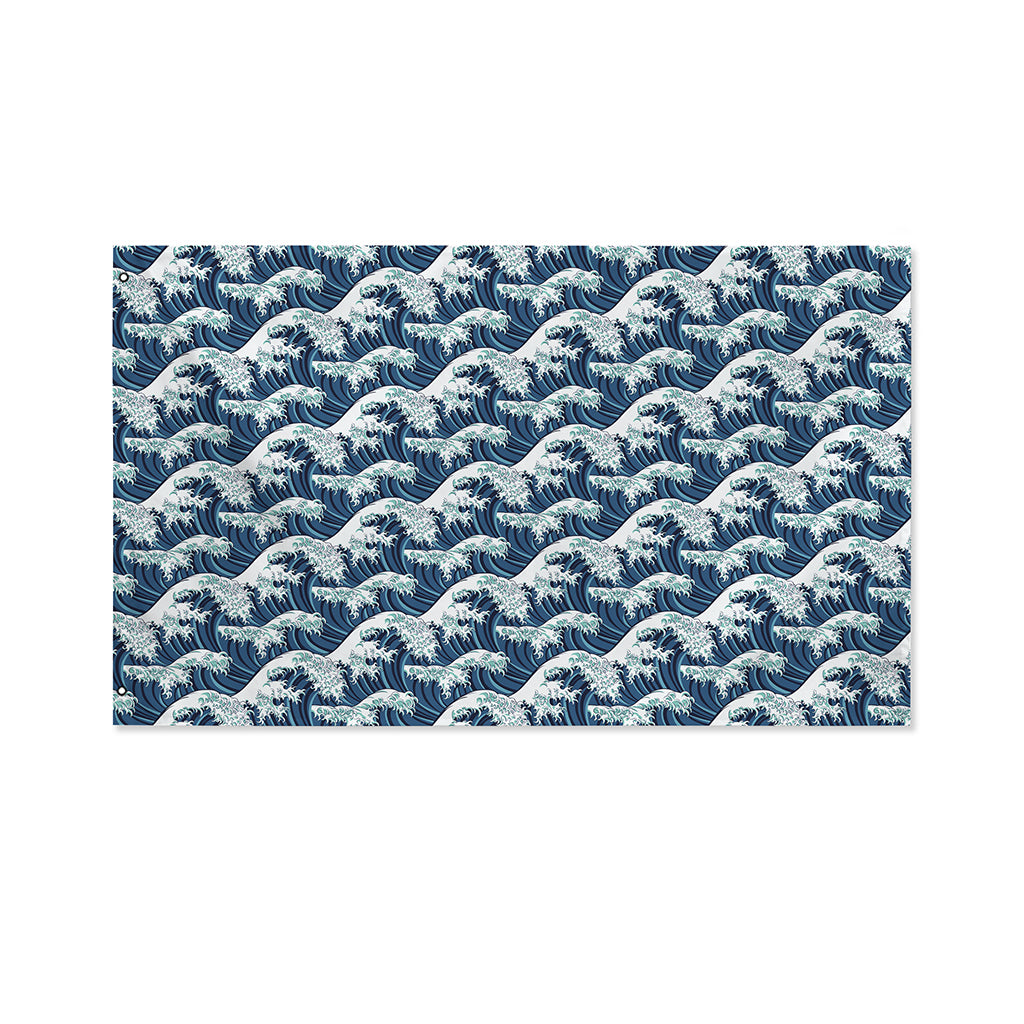 The Great Kanagawa Wave Pattern Print Polyester Flag