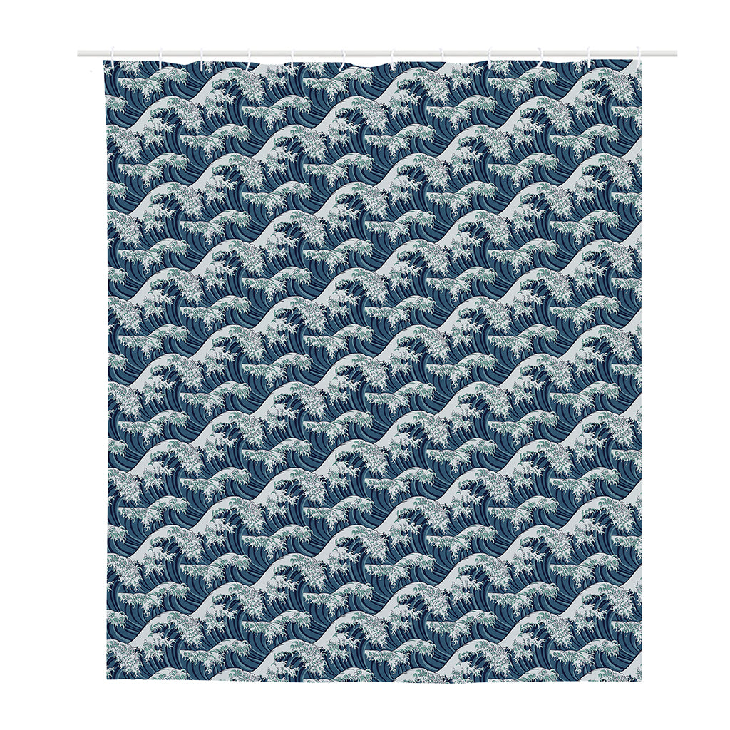 The Great Kanagawa Wave Pattern Print Polyester Shower Curtain