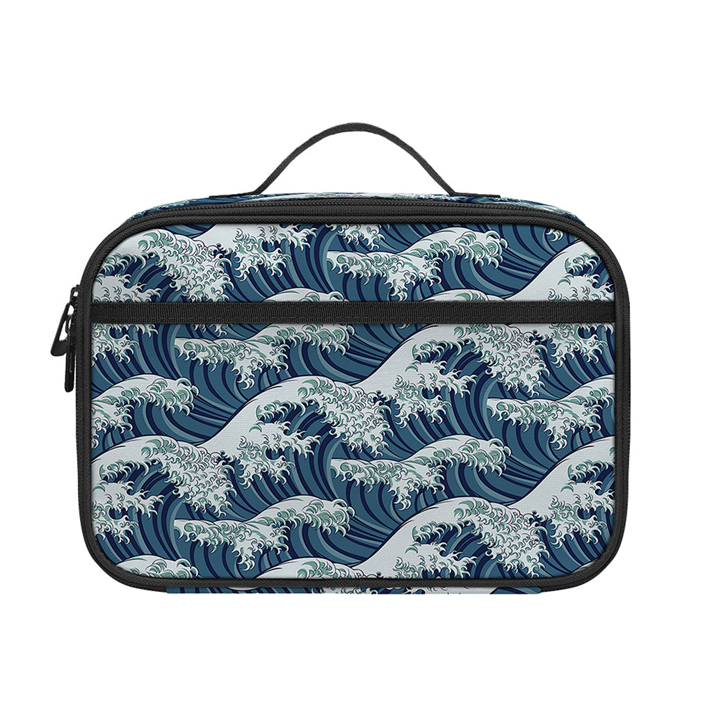 The Great Kanagawa Wave Pattern Print Portable Lunch Bag