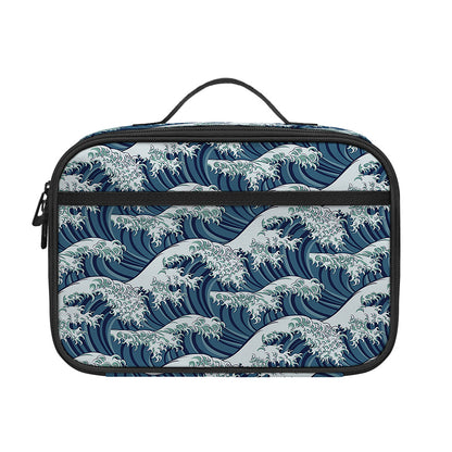 The Great Kanagawa Wave Pattern Print Portable Lunch Bag