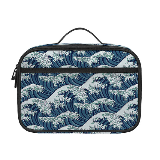The Great Kanagawa Wave Pattern Print Portable Lunch Bag