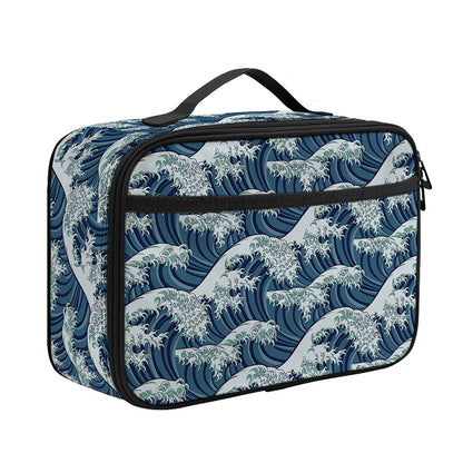 The Great Kanagawa Wave Pattern Print Portable Lunch Bag