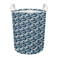 The Great Kanagawa Wave Pattern Print Round Laundry Basket