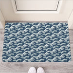 The Great Kanagawa Wave Pattern Print Rubber Doormat