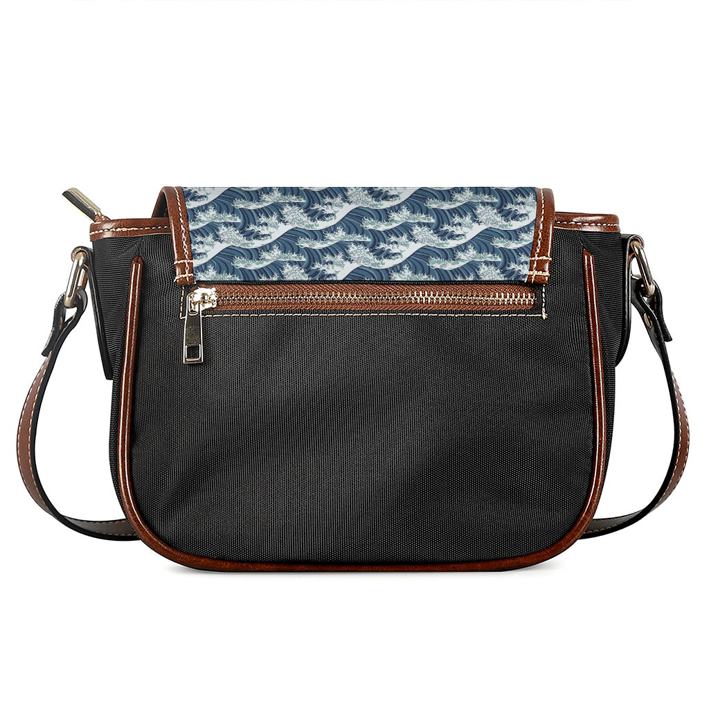 The Great Kanagawa Wave Pattern Print Saddle Bag