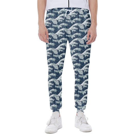 The Great Kanagawa Wave Pattern Print Scuba Joggers