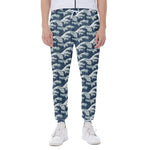 The Great Kanagawa Wave Pattern Print Scuba Joggers