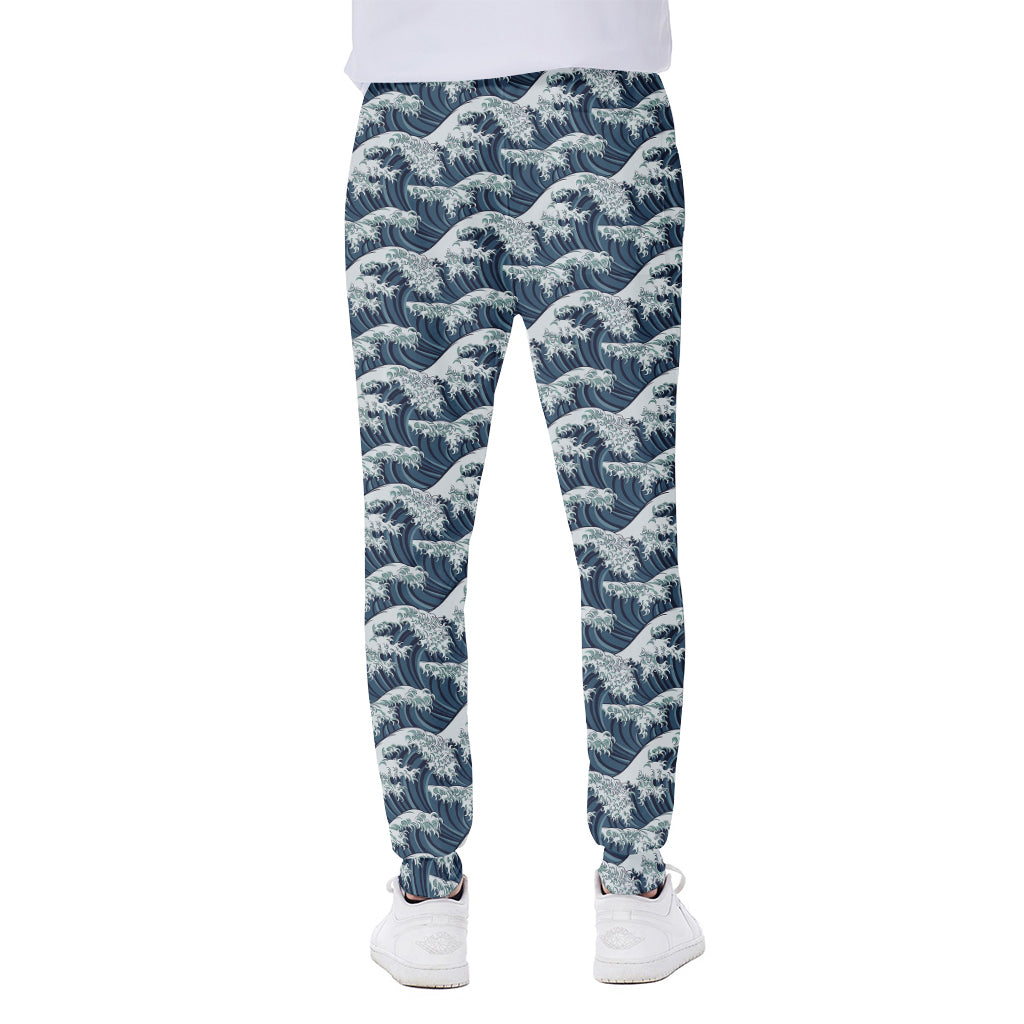 The Great Kanagawa Wave Pattern Print Scuba Joggers