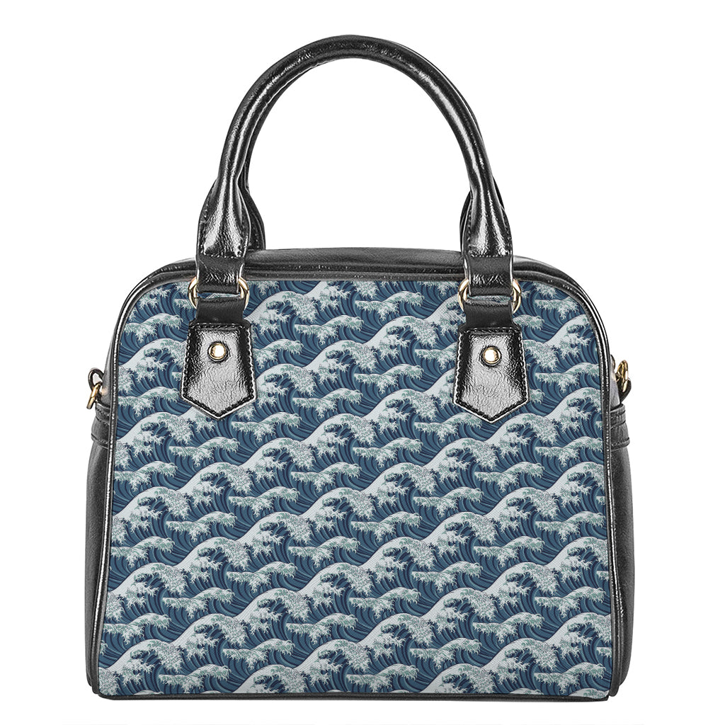 The Great Kanagawa Wave Pattern Print Shoulder Handbag