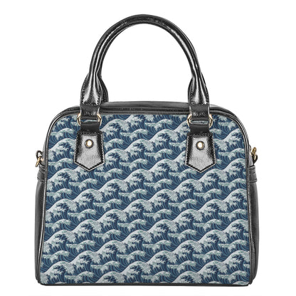 The Great Kanagawa Wave Pattern Print Shoulder Handbag