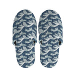 The Great Kanagawa Wave Pattern Print Slippers