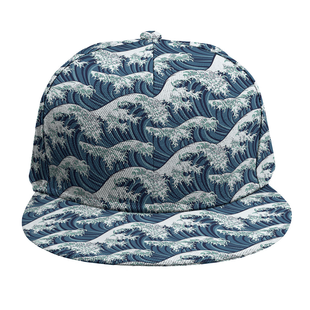 The Great Kanagawa Wave Pattern Print Snapback Cap