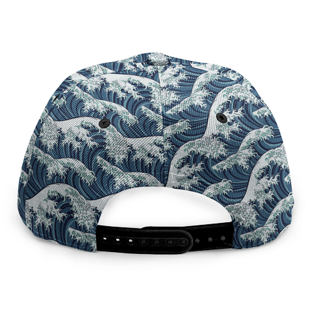 The Great Kanagawa Wave Pattern Print Snapback Cap