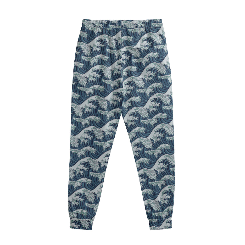 The Great Kanagawa Wave Pattern Print Sweatpants