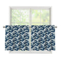 The Great Kanagawa Wave Pattern Print Tier Curtains