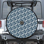 The Great Kanagawa Wave Pattern Print Tire Cover With Camera Hole