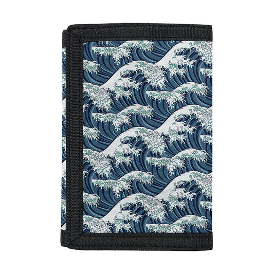 The Great Kanagawa Wave Pattern Print Trifold Wallet