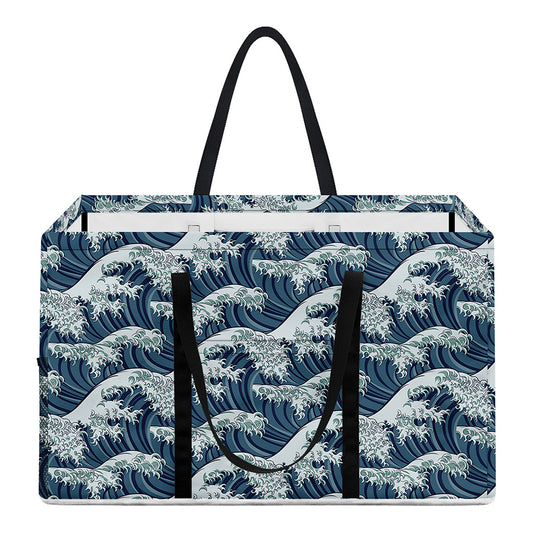 The Great Kanagawa Wave Pattern Print Utility Tote Bag
