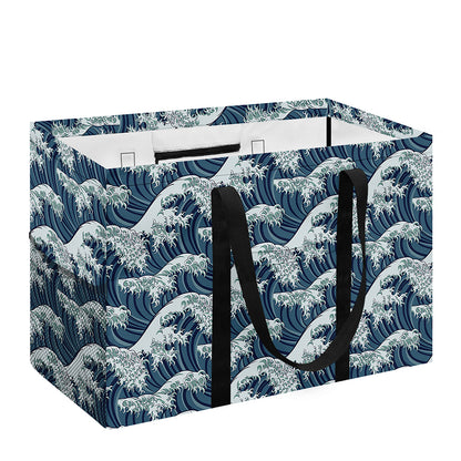 The Great Kanagawa Wave Pattern Print Utility Tote Bag