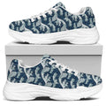 The Great Kanagawa Wave Pattern Print White Chunky Shoes