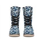 The Great Kanagawa Wave Pattern Print Winter Boots