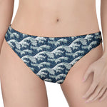 The Great Kanagawa Wave Pattern Print Women's Thong