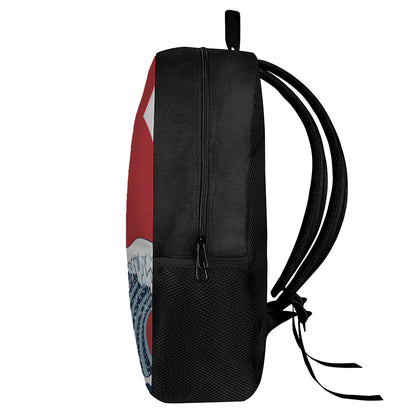 The Great Kanagawa Wave Print 17 Inch Backpack
