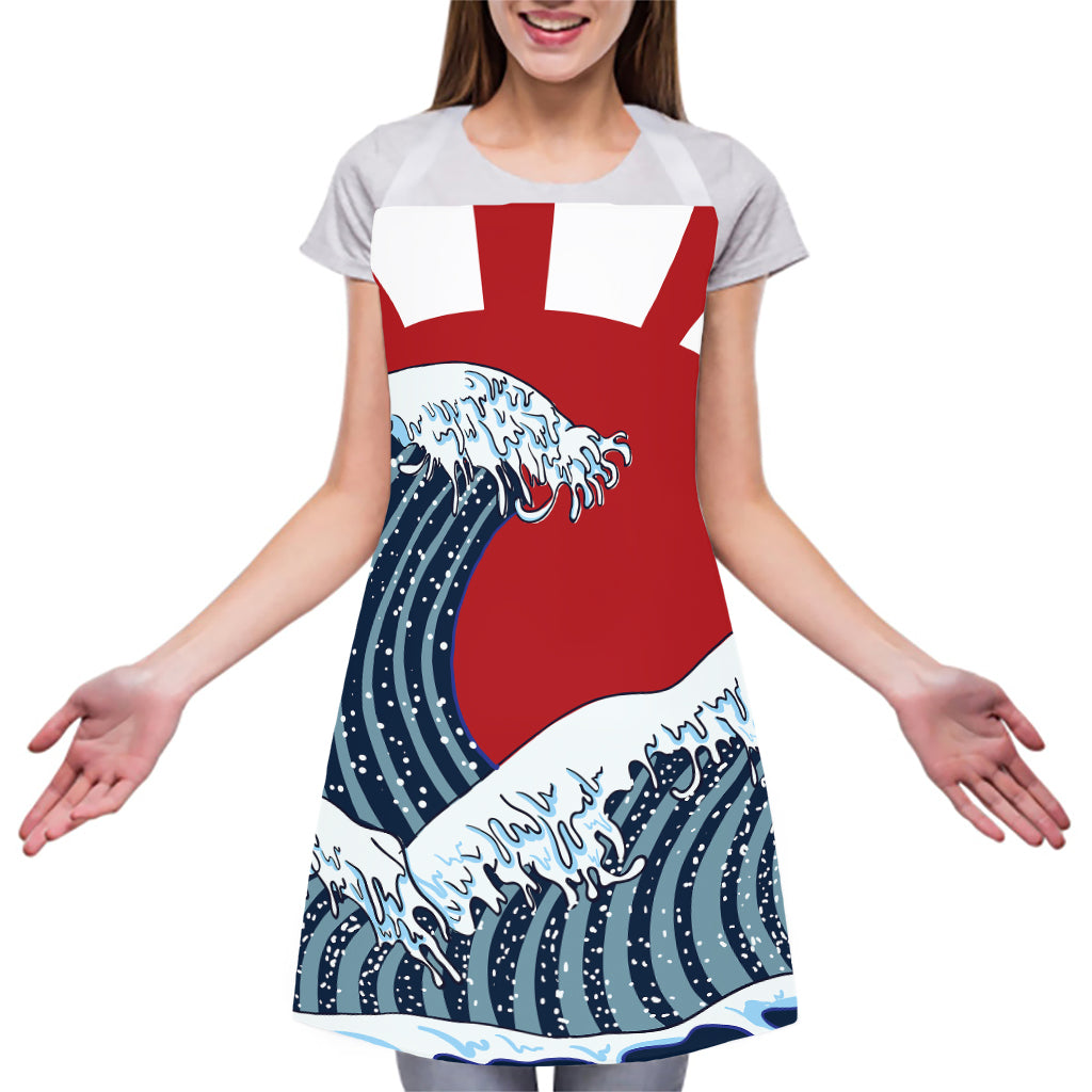 The Great Kanagawa Wave Print Adjustable Apron