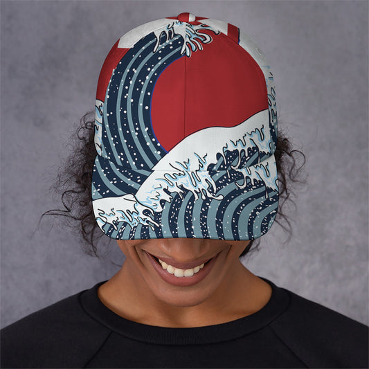The Great Kanagawa Wave Print Baseball Cap
