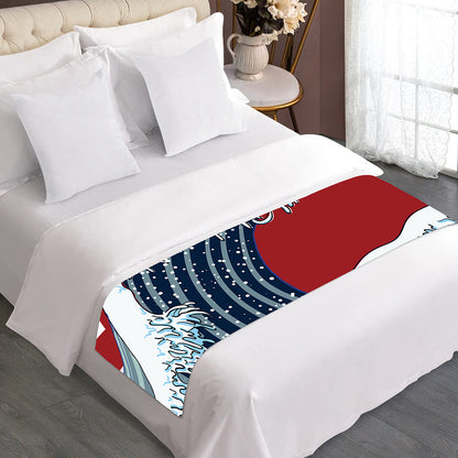 The Great Kanagawa Wave Print Bed Runner