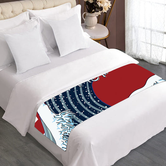 The Great Kanagawa Wave Print Bed Runner