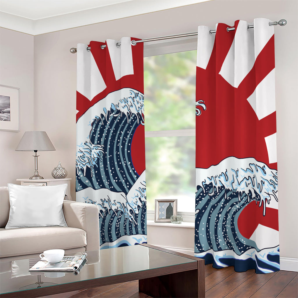 The Great Kanagawa Wave Print Blackout Grommet Curtains