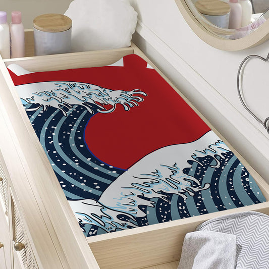 The Great Kanagawa Wave Print Changing Pad Cover